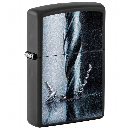Zippo Schwarz Matt Metal Drill Feuerzeug