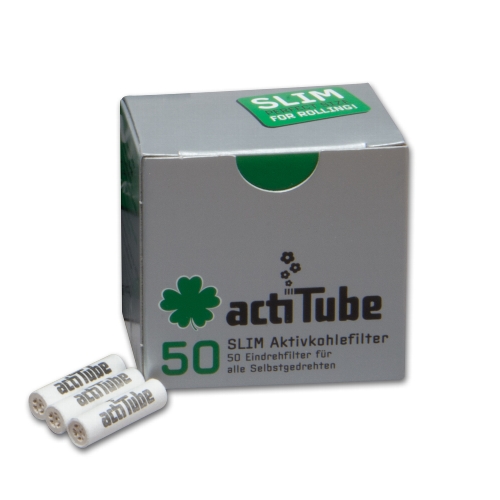Pfeifenfilter Aktivkohle Acti Tube Slim 50 Stück