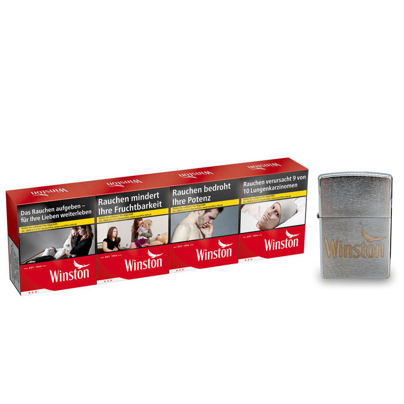 Winston Red 5XL Zigaretten Stange mit Zippo
