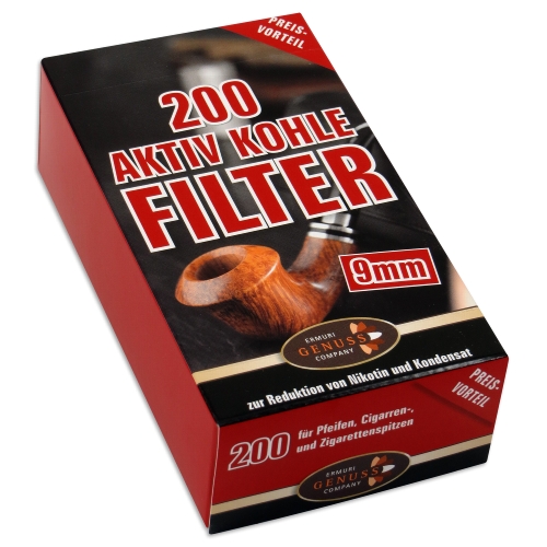 Ermuri 9mm Aktivkohlefilter 200er Packung