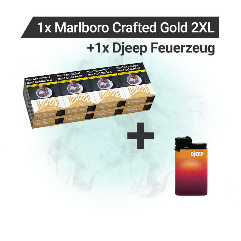Marlboro Crafted Gold 2XL Zigaretten Stange + Feuerzeug