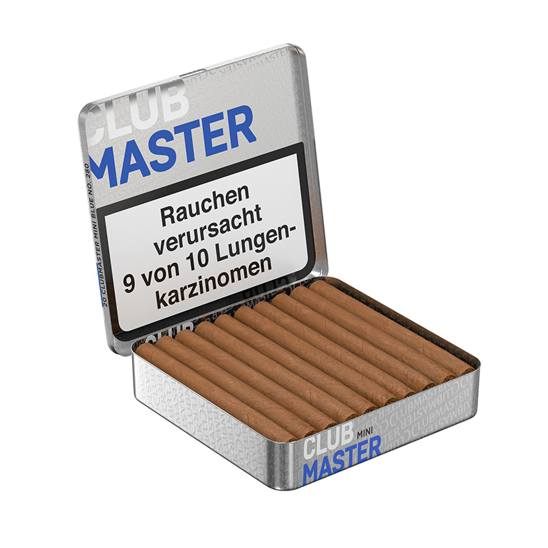 Clubmaster Mini Blue Zigarillos 20er Schachtel offen