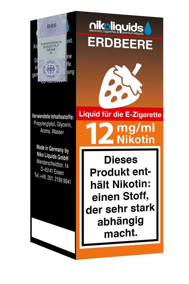 E-Liquid Nikoliquids Erdbeere 12 mg 70 Pg/30 Vg