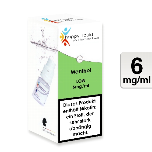 Happy Liquids Menthol 6mg Liquid Flasche