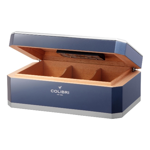 Colibri Humidor Rally Blau Silber Innen