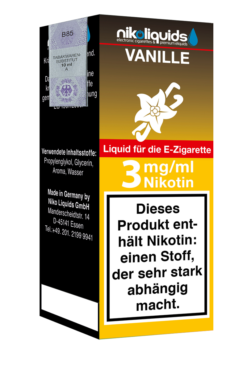 E-Liquid Nikoliquids Vanille 3 mg 70 Pg/30 Vg