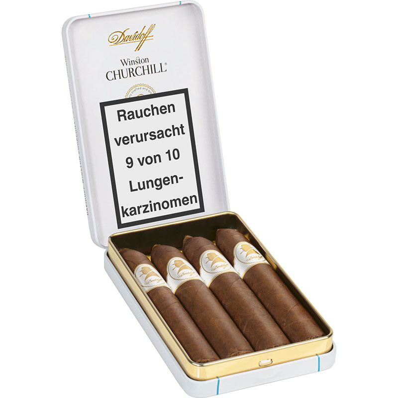 Davidoff Winston Churchill Belicoso Zigarrren Schachtel offen