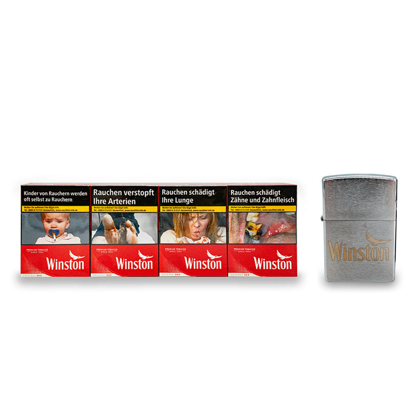 Winston Red XXL Zigaretten Stange mit Zippo