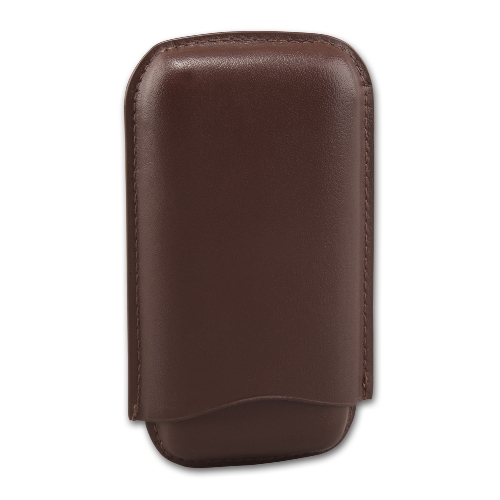 Cigarrenetui 3er Leder braun Short Corona