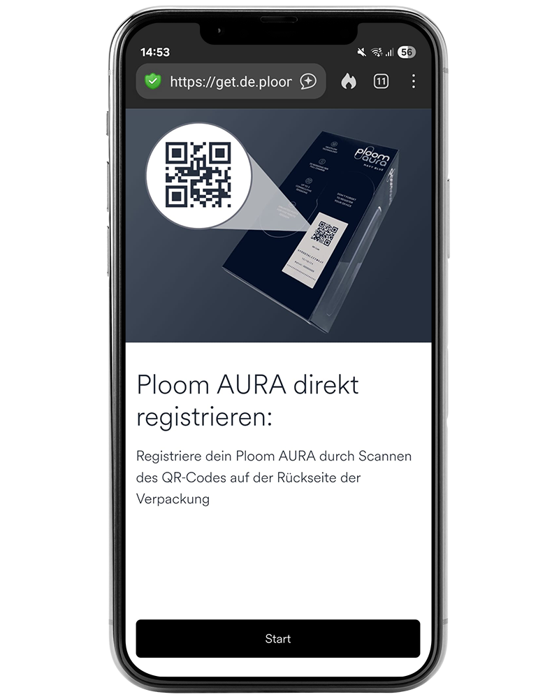 Ploom Aura Registrierung - Ploom Seriennummer scannen
