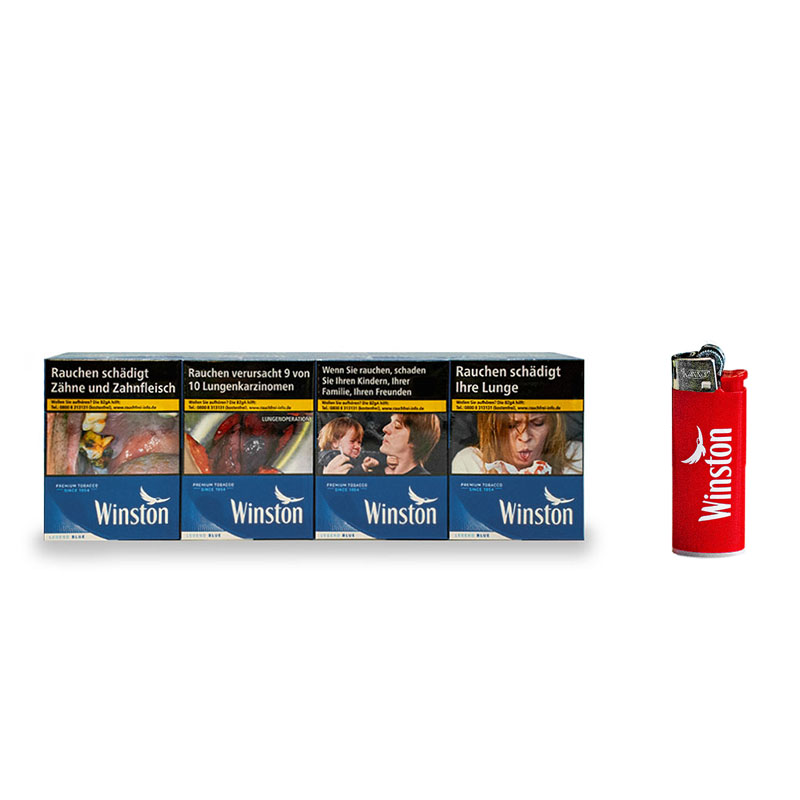 Winston Blue XXL Zigaretten Stange mit Feuerzeug