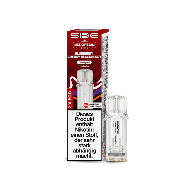 SKE Crystal Plus Blueberry Cherry Blackberry 20mg Prefilled Pods