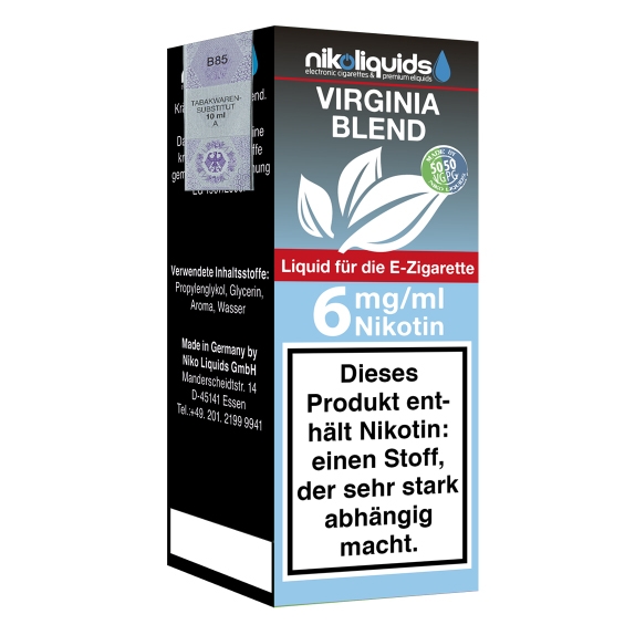 Nikoliquids Virginia Blend 6mg Liquid Flasche 50PG 50VG