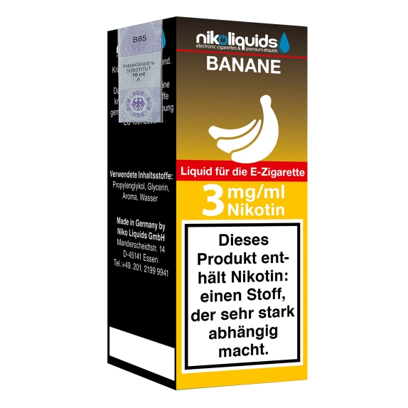 Nikoliquids Banane 3mg Liquid Flasche