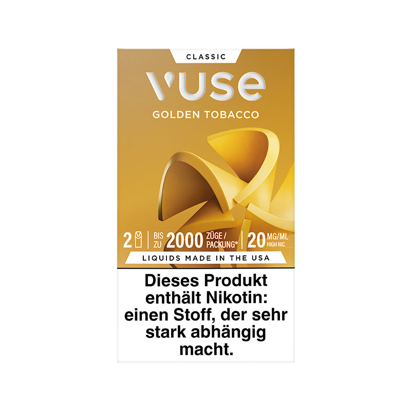 Vuse Golden Tobacco 20mg Prefilled Pods Front