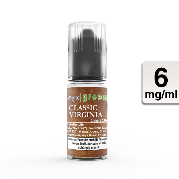E-Liquid Ego Green Classic Virginia Tobacco 6 mg