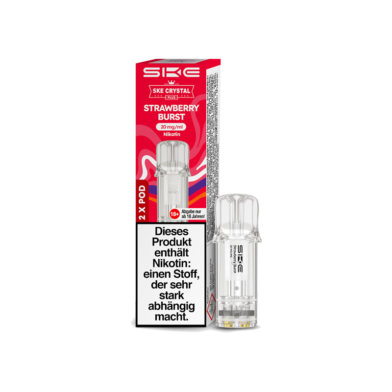 SKE Crystal Plus Strawberry Burst 20mg Prefilled Pods