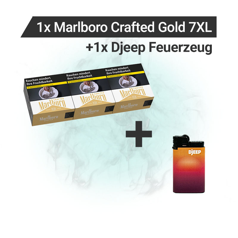 Marlboro Crafted Gold 7XL Zigaretten Stange Aktion + Feuerzeug