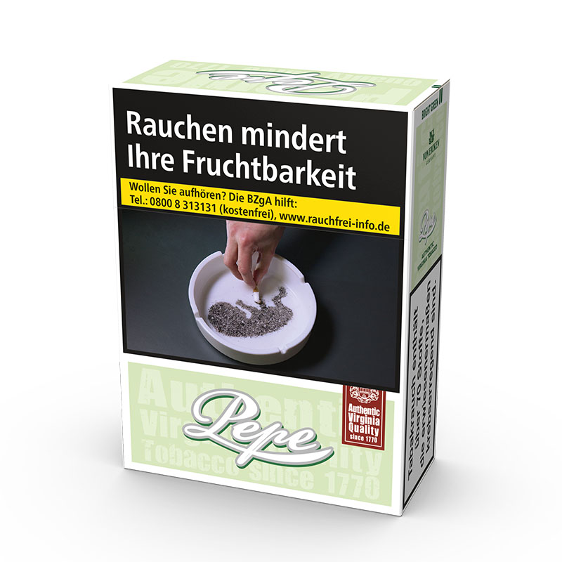 Pepe Bright Green Maxi Pack Zigaretten Schachtel