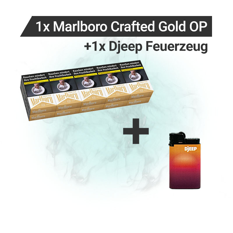 Marlboro Crafted Gold OP Zigaretten Stange + Feuerzeug