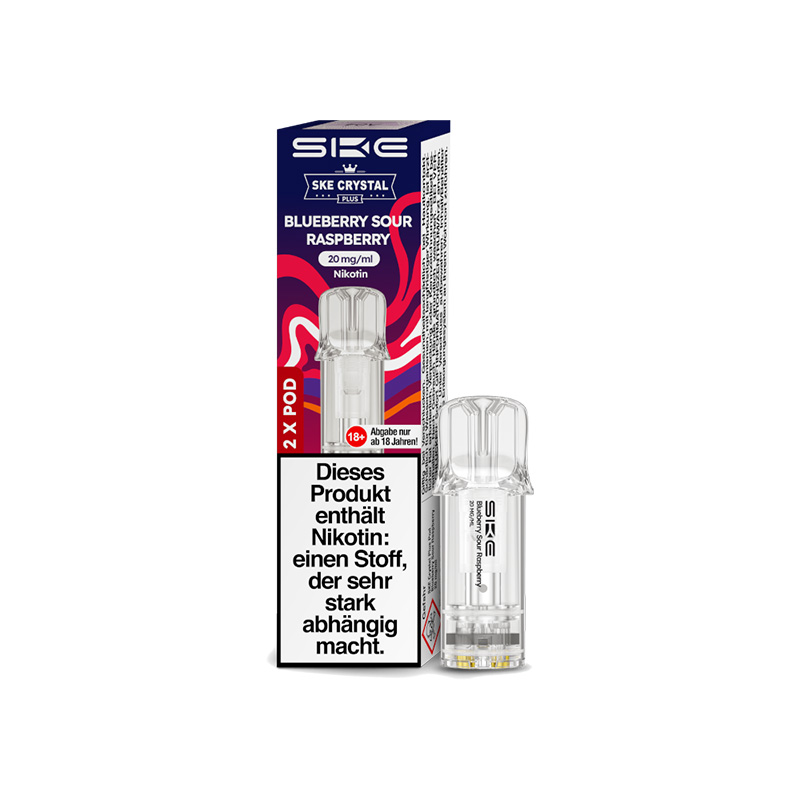 SKE Crystal Plus Blueberry Sour Raspberry 20mg Prefilled Pods