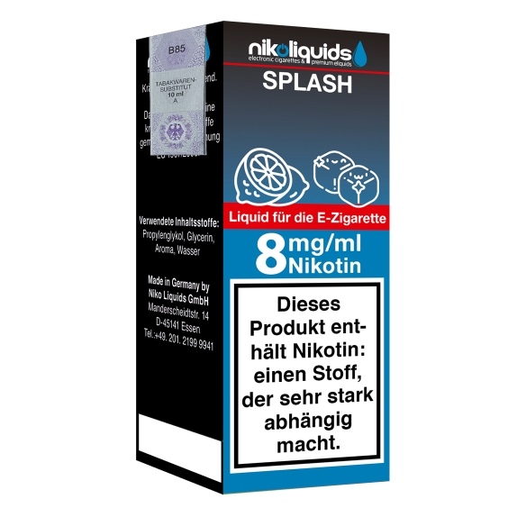 Nikoliquids Splash 8mg Liquid Flasche