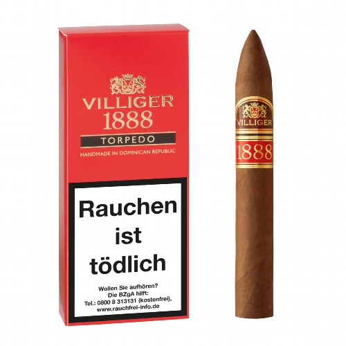 Villiger 1888 Torpedo Red Zigarren 3er Schachtel