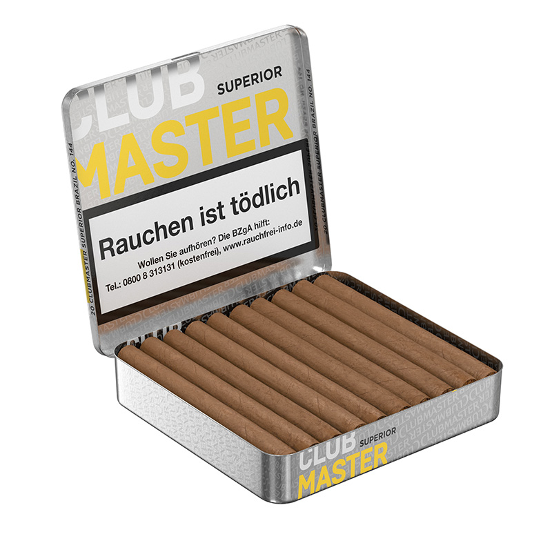 Clubmaster Superior Sumatra Zigarillos 20er Schachtel offen