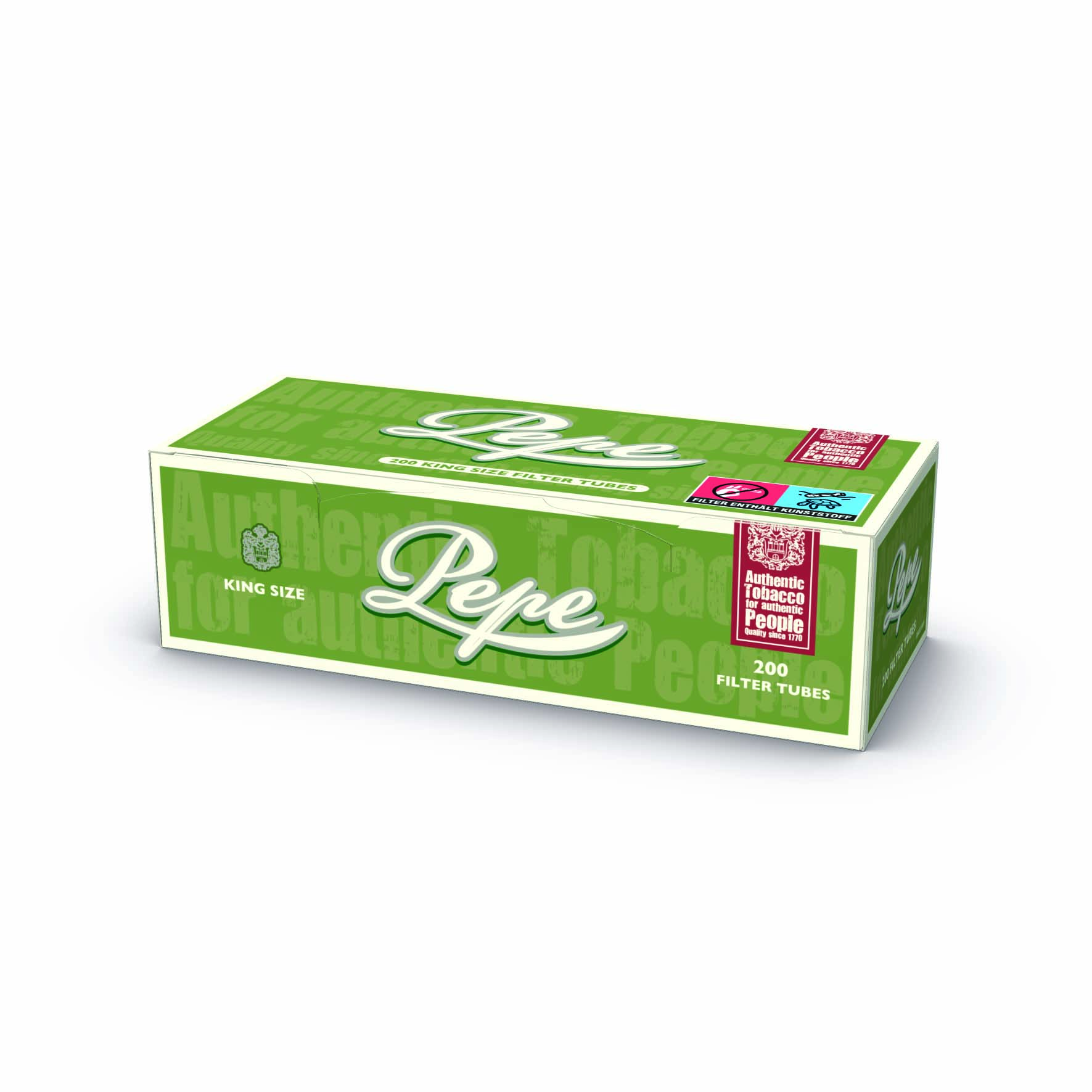 Pepe Green King Size Filterhülsen 200 Stück Packung reduziert