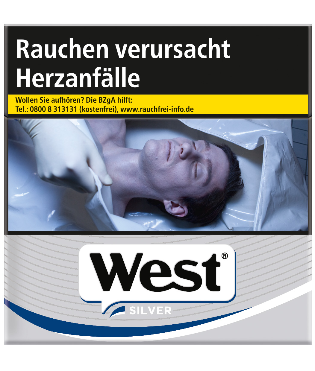 West Silver Maxi Zigaretten Schachtel