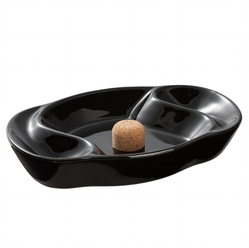 Pfeifenaschenbecher Angelo Keramik schwarz 2 Ablagen 14,5cm
