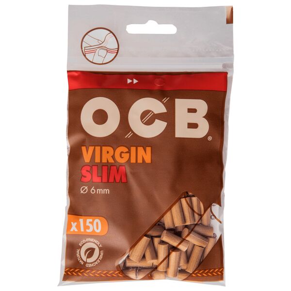 OCB Unbleached Virgin Slim Filter Packung