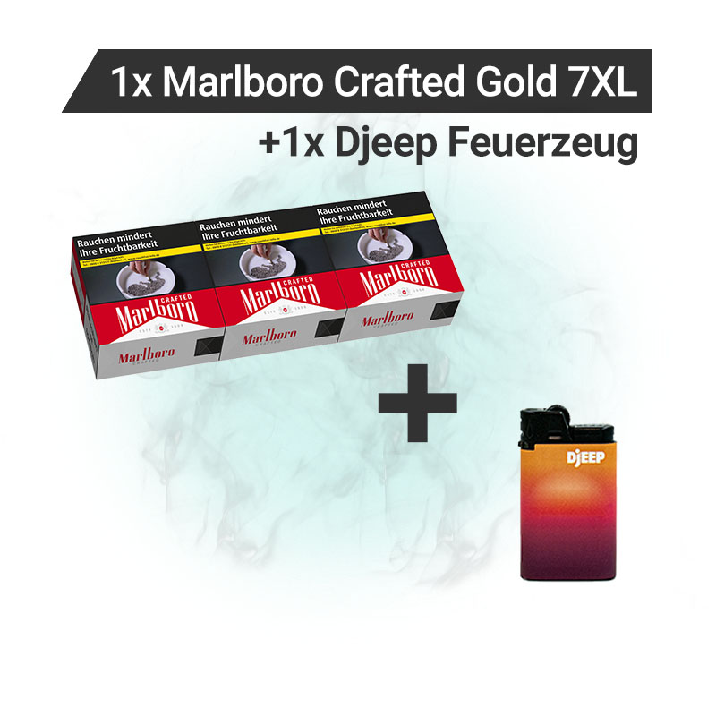 Marlboro Crafted Red 7XL Zigaretten Stange Aktion + Feuerzeug