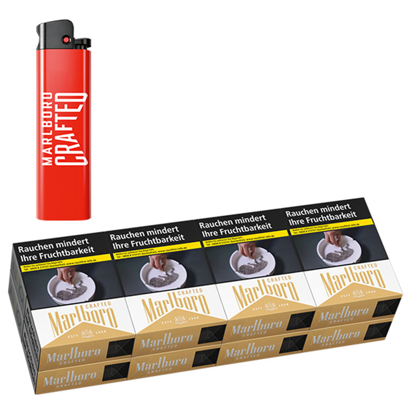 Marlboro Crafted Gold 2XL Zigaretten Stange + Feuerzeug