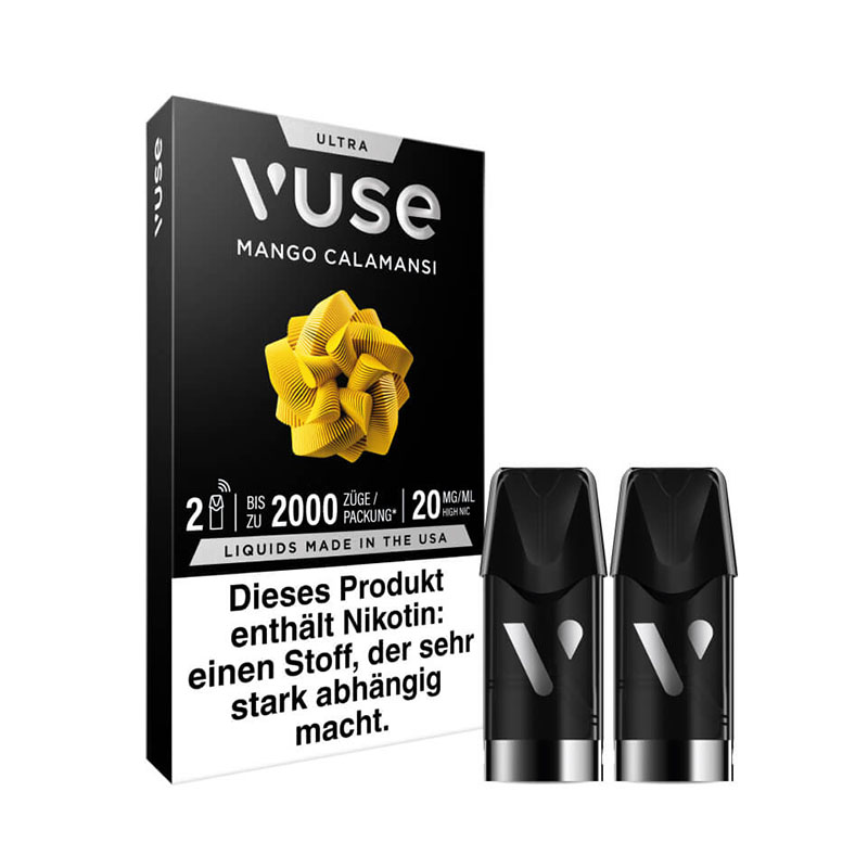 Vuse Ultra Pods Mango Calamansi 20mg Side + Pods