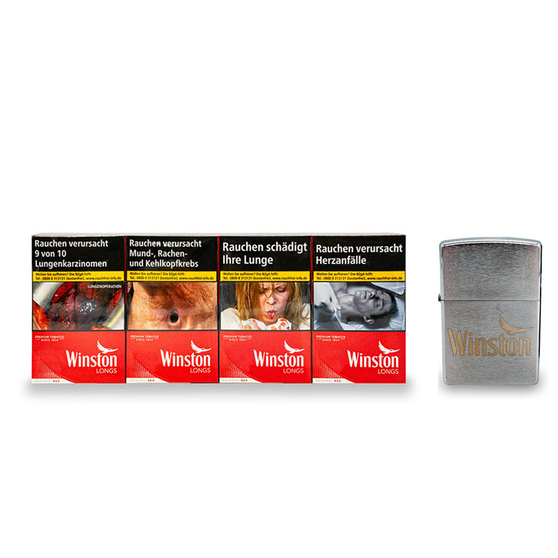 Winston Red 100 BP XXL Zigaretten Stange mit Zippo