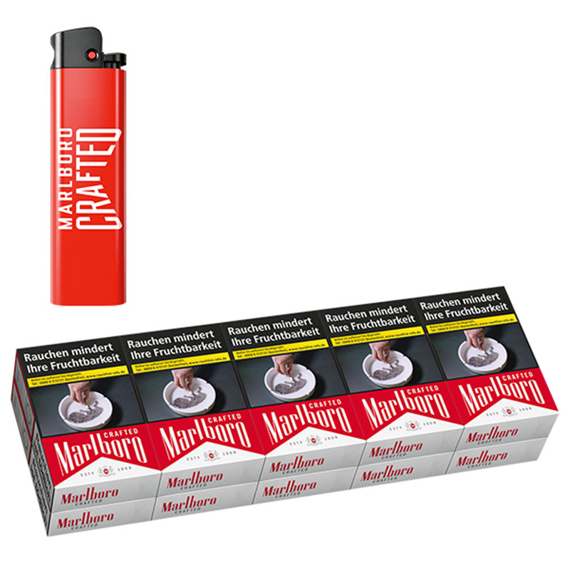 Marlboro Crafted Red OP Zigaretten Stange + gratis Feuerzeug