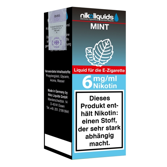 Nikoliquids Mint 6mg Liquid Flasche