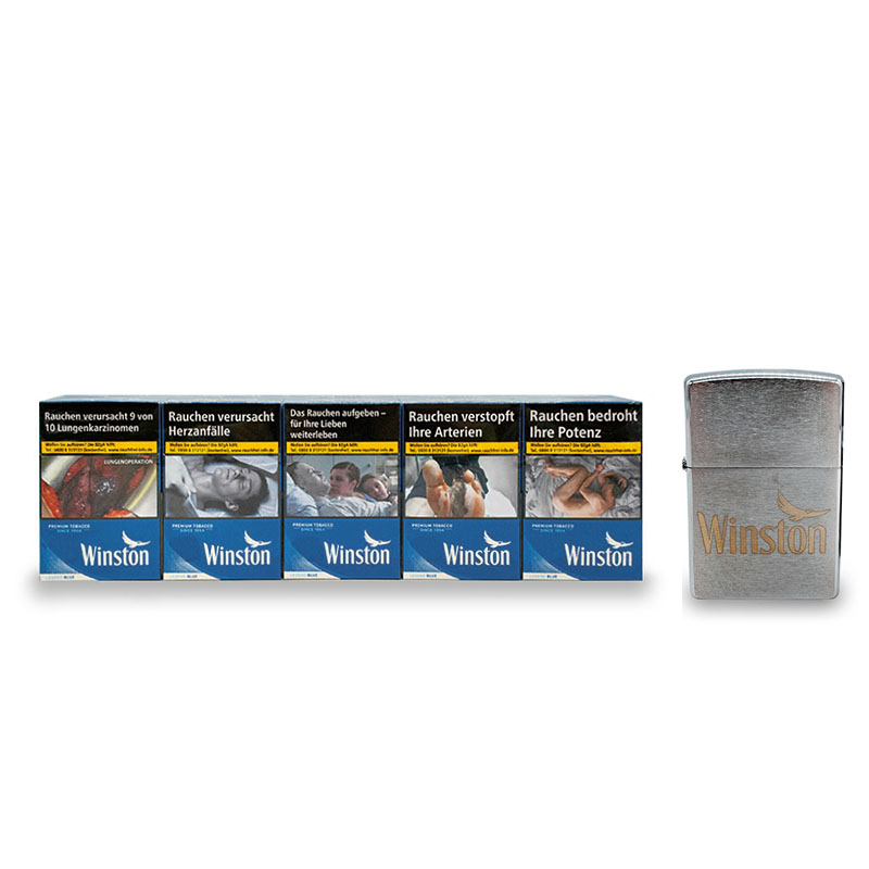 Winston Blue Original Pack Zigaretten Stange mit Zippo