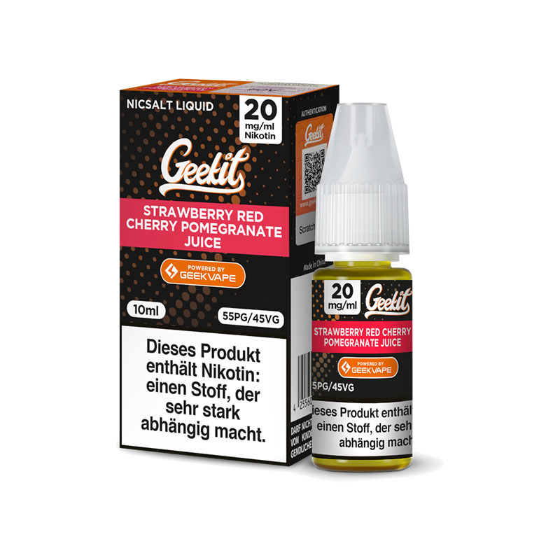 Geekit Strawberry Red Cherry Pomegranate Juice 20mg Nikotinsalz Liquid