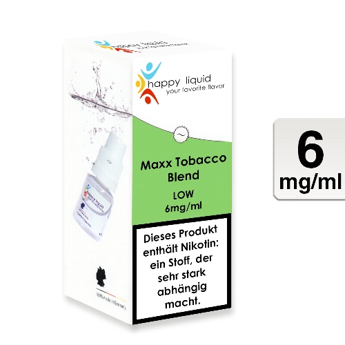 Happy Liquid Maxx Tobacco Blend 6mg Liquid Flasche
