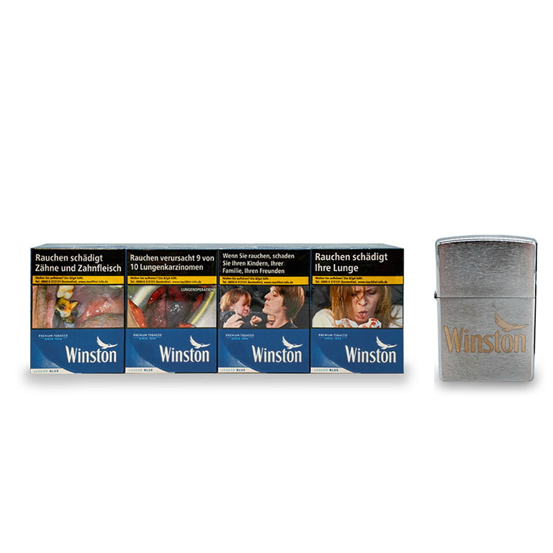 Winston Blue XXL Zigaretten Stange mit Zippo