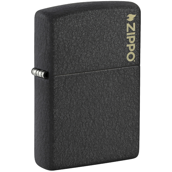 Zippo Black Crackle Zippo Logo