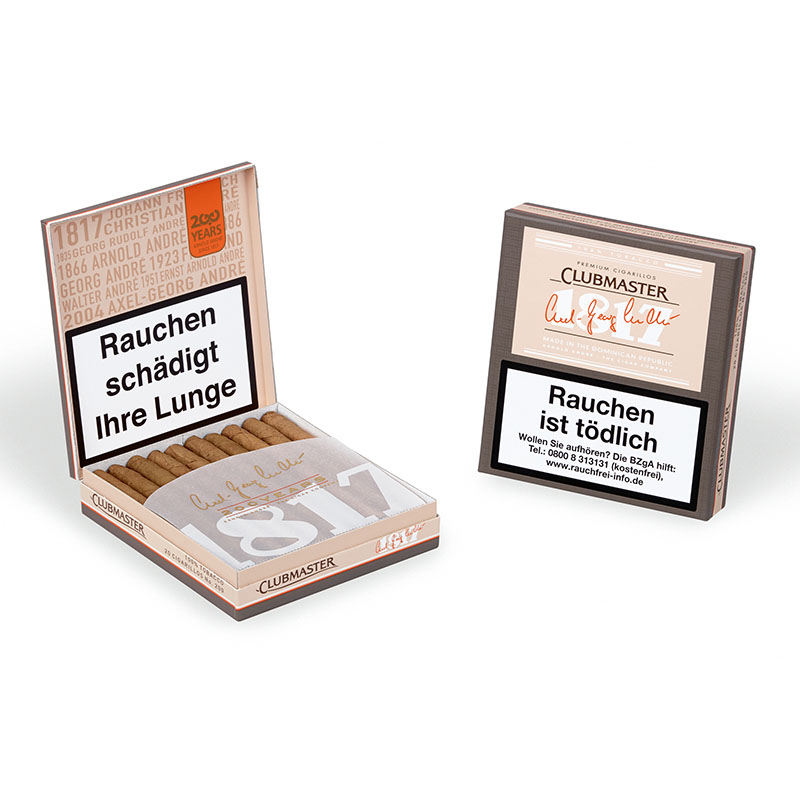 Clubmaster 1817 Premium Zigarillos Schachtel offen