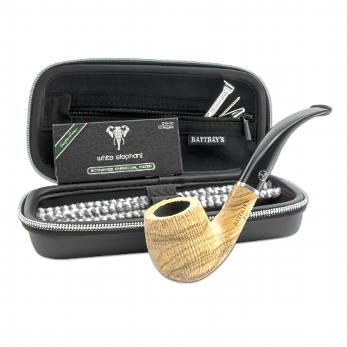 Rattrays Joy Olive Brushed Bent Pfeife Starter Set