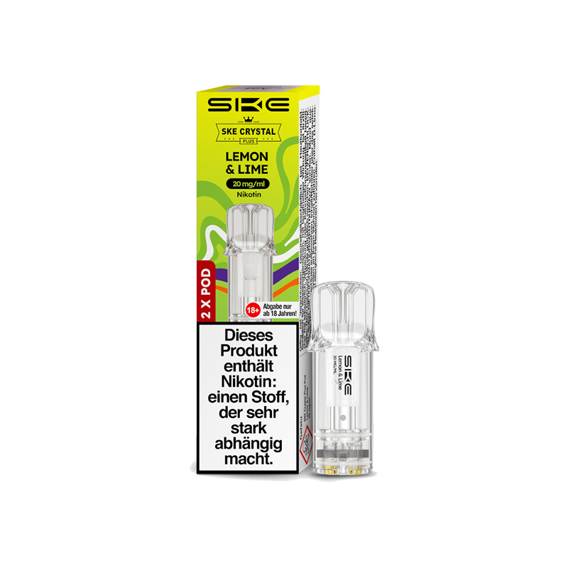 SKE Crystal Plus Lemon Lime 20mg Prefilled Pods
