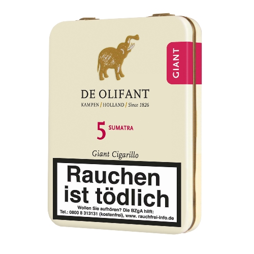 De Olifant Giant Sumatra Zigarillos 5er Blechschachtel