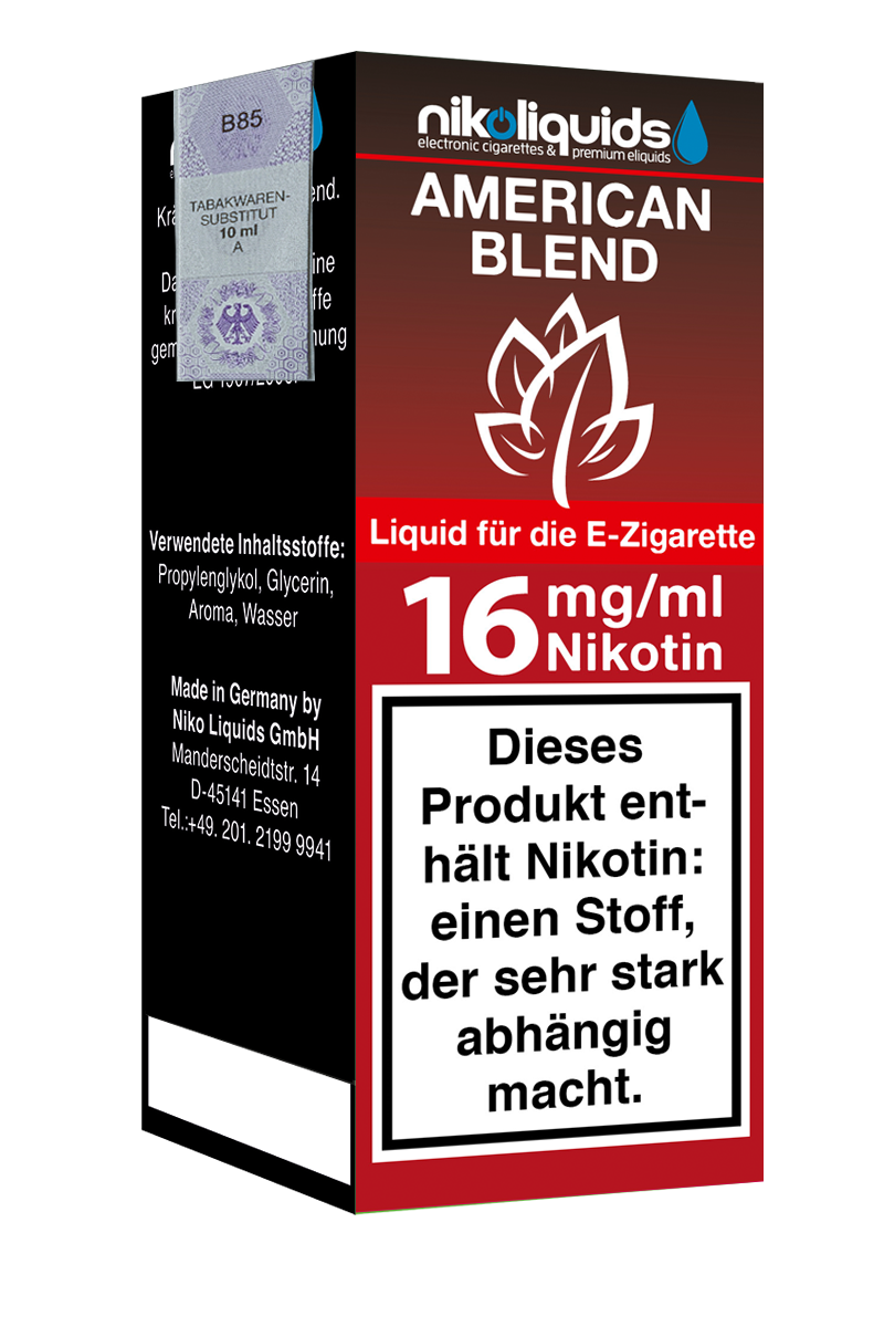 E-Liquid Nikoliquids American Blend 16 mg 70 Pg 30 Vg