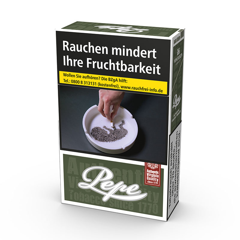 Pepe Dark Green Original Pack Zigaretten Schachtel