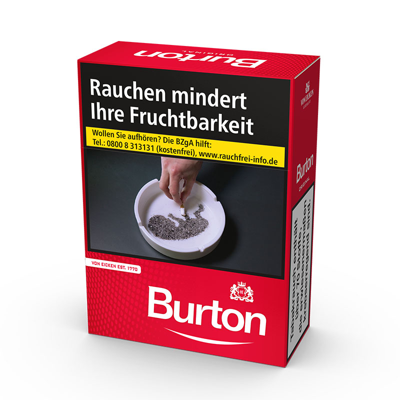 Burton Red Maxi Pack Zigaretten Packung